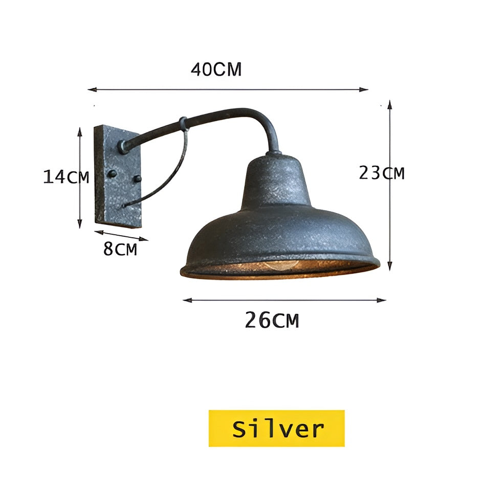 Aisle Iron Sconce - Antique Vintage Barn Light - Black Industrial Wall Light