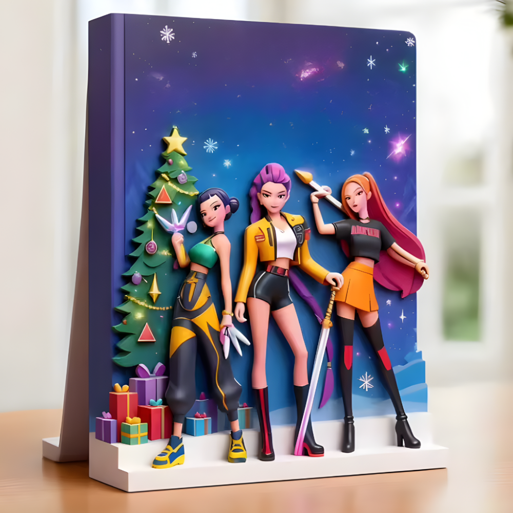 Výstavní box na anime adventní kalendář se sadou akrylových figurek s 24 dvířky