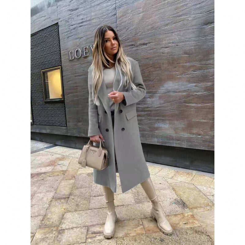 ANNA - Wool coat with buttons for winter
