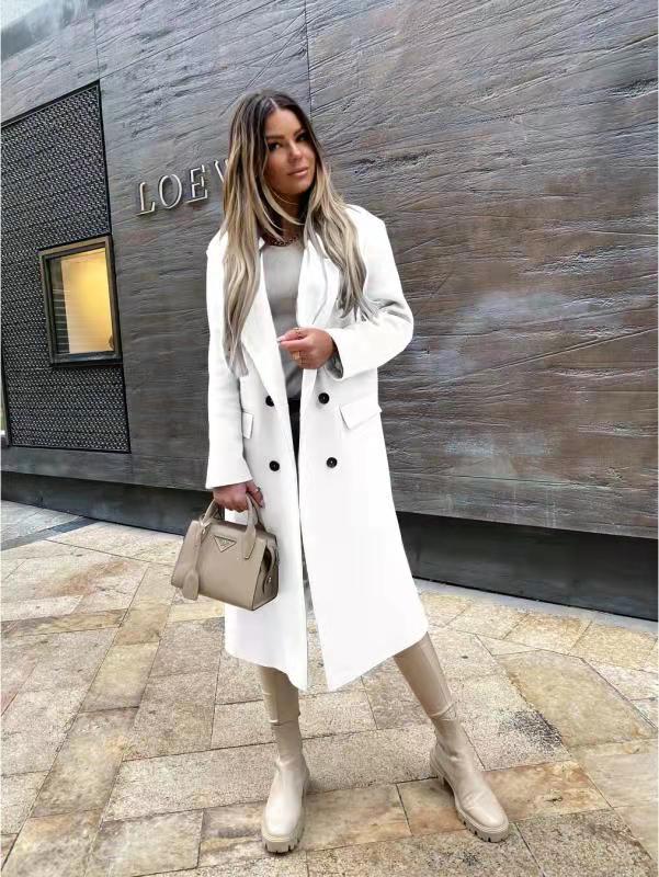 ANNA - Wool coat with buttons for winter