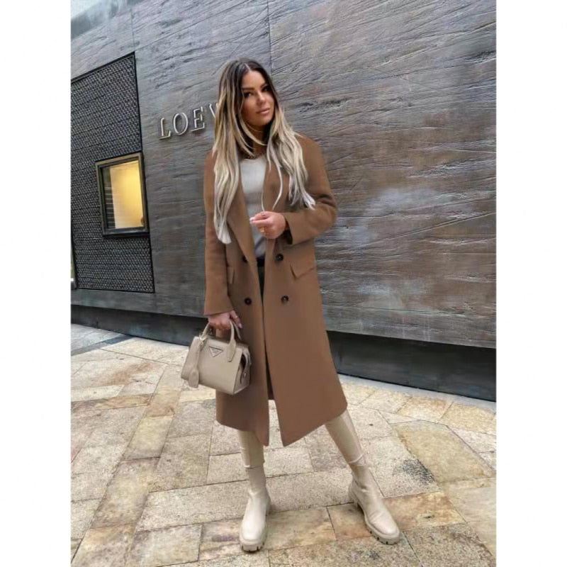 ANNA - Wool coat with buttons for winter