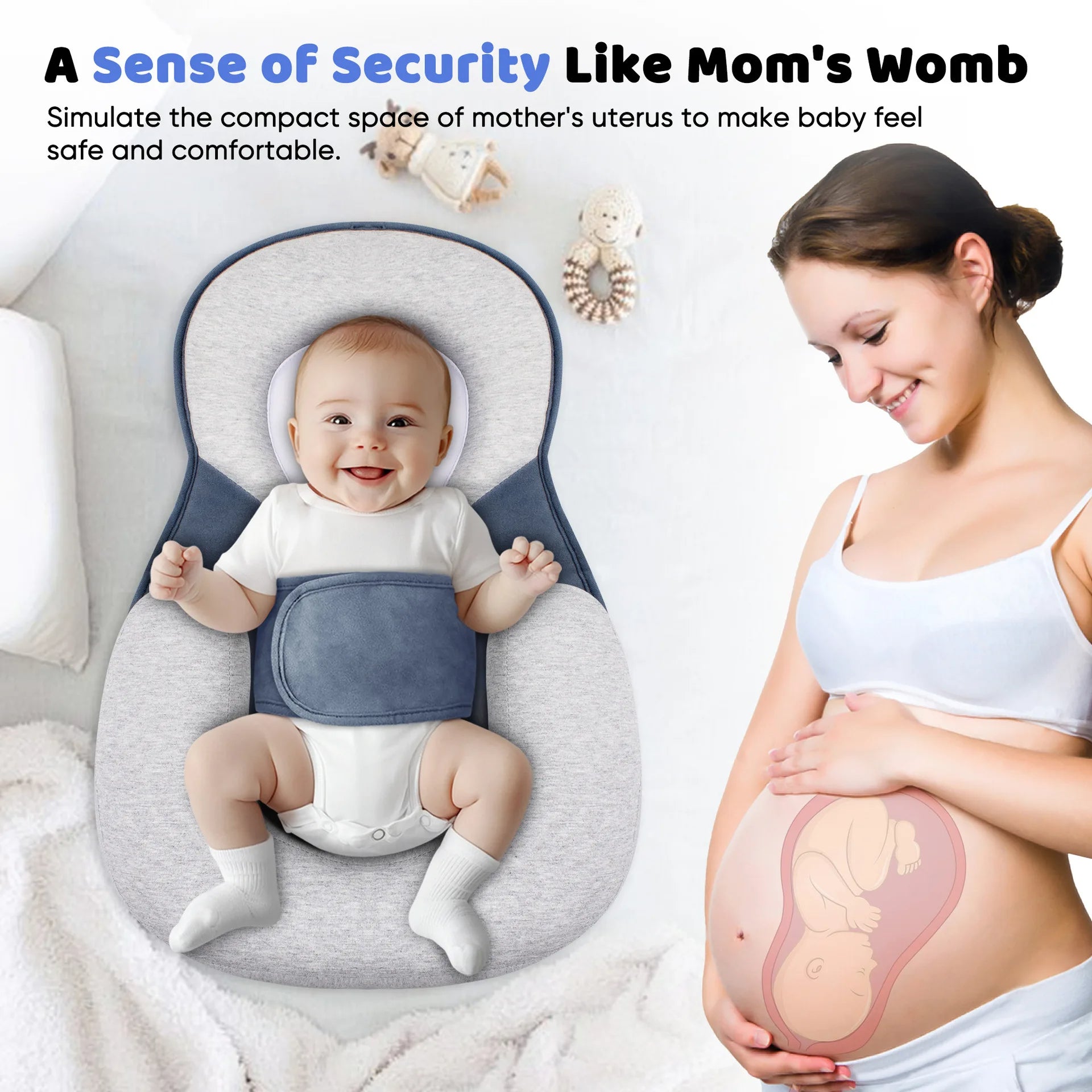 Anti-Reflux Elevated Baby Lounger For Newborns And Infants