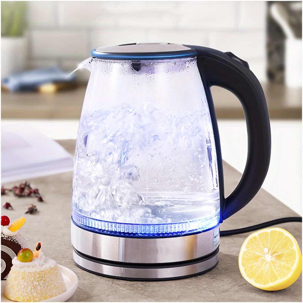 AquaElegance Luxury Glass Electric Kettle | Rapid Boil 2L with LED Light, Auto Shut-Off and Boil-Dry Protection for Safe and Stylish Use in the Kitchen