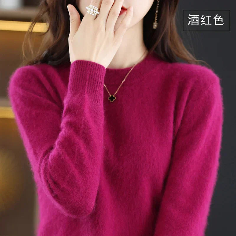 Aud: Women's 100% Cashmere Sweater O-Neck