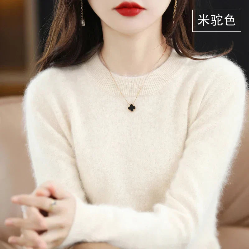 Aud: Women's 100% Cashmere Sweater O-Neck