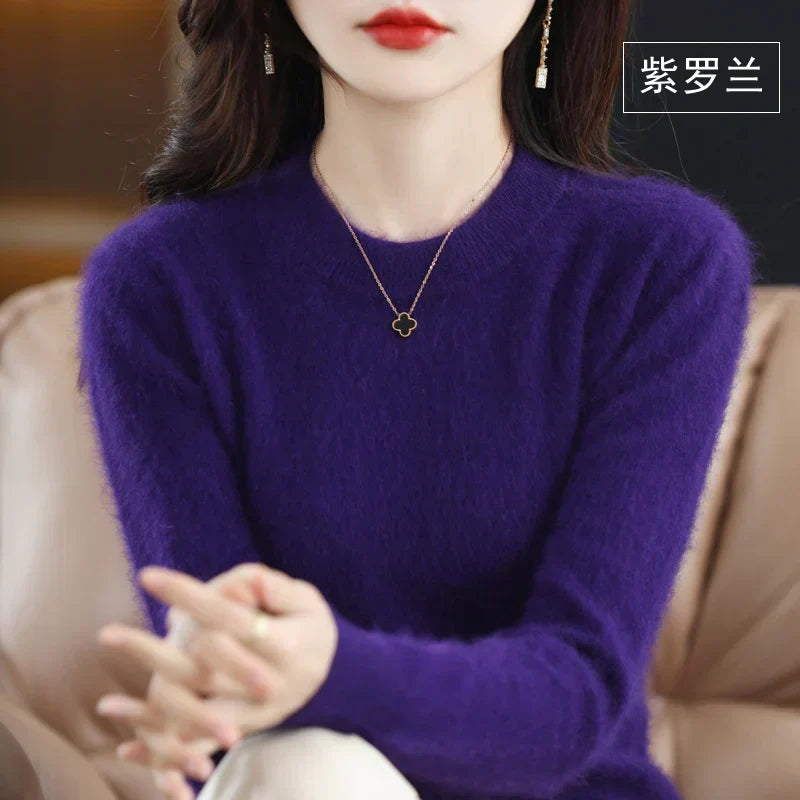 Aud: Women's 100% Cashmere Sweater O-Neck