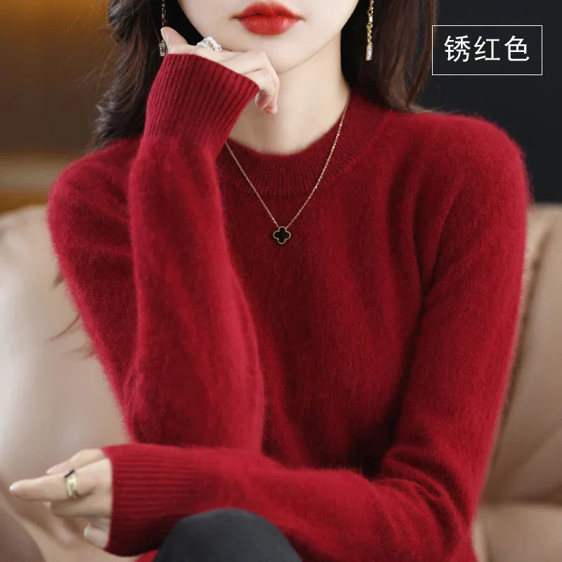 Aud: Women's 100% Cashmere Sweater O-Neck