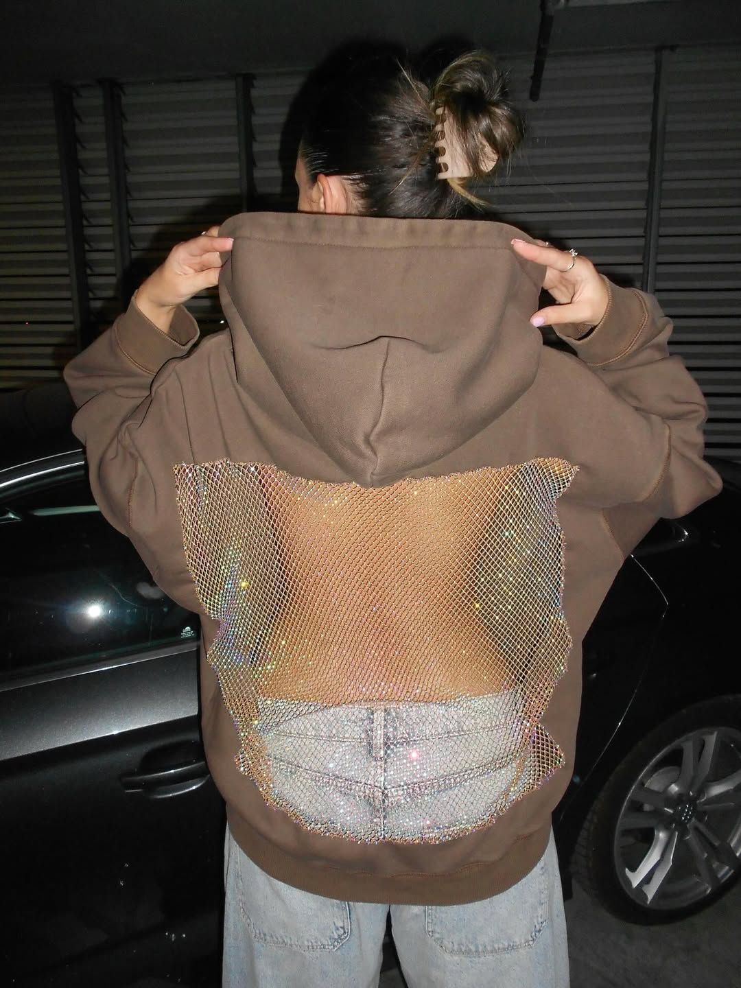 Backstage Crystal-Mesh Hoodie™ — Own the Spotlight with Daring Edge and Luxe Comfort