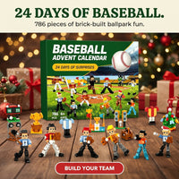 Baseballový adventní kalendář z kostiček, 786 dílků, hráči a doplňky ke stadionu