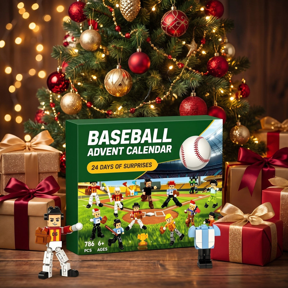 Baseball Brick Advent Calendar, 786 Pieces, Players and Stadium Extras