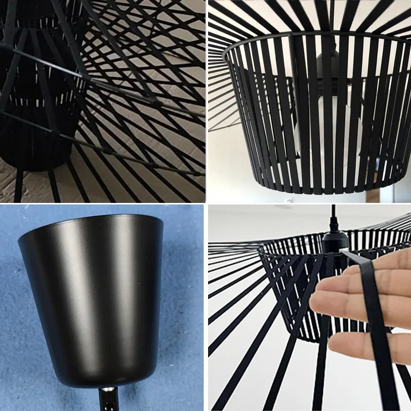 Black Hanging Lamp in the Shape of a Hat – Modern Elegance