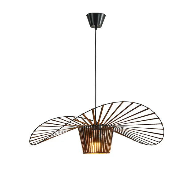 Black Hanging Lamp in the Shape of a Hat – Modern Elegance