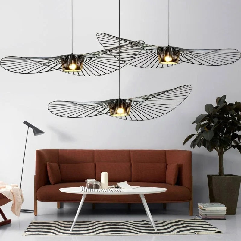 Black Hanging Lamp in the Shape of a Hat – Modern Elegance