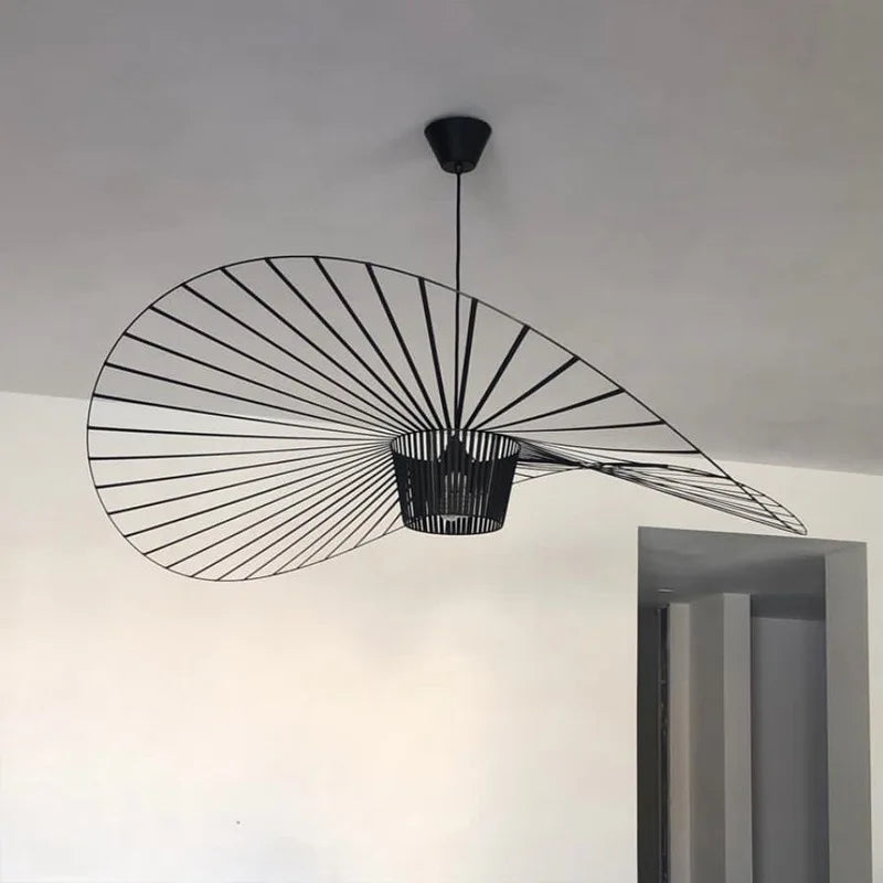 Black Hanging Lamp in the Shape of a Hat – Modern Elegance
