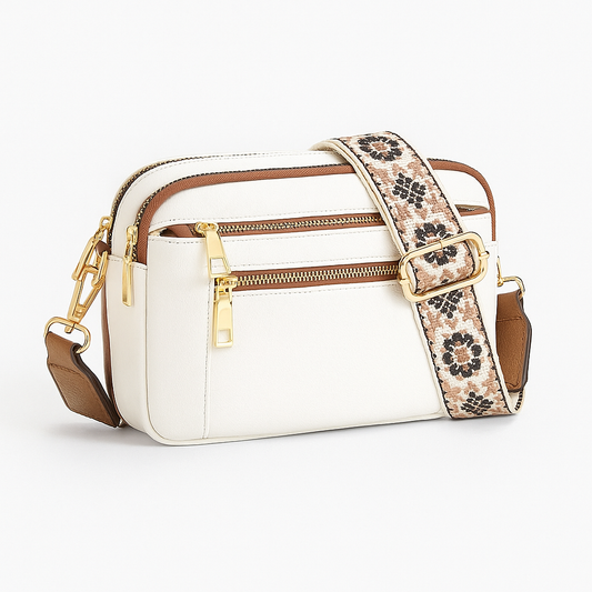 Bohemian-style vegan leather shoulder bag for women