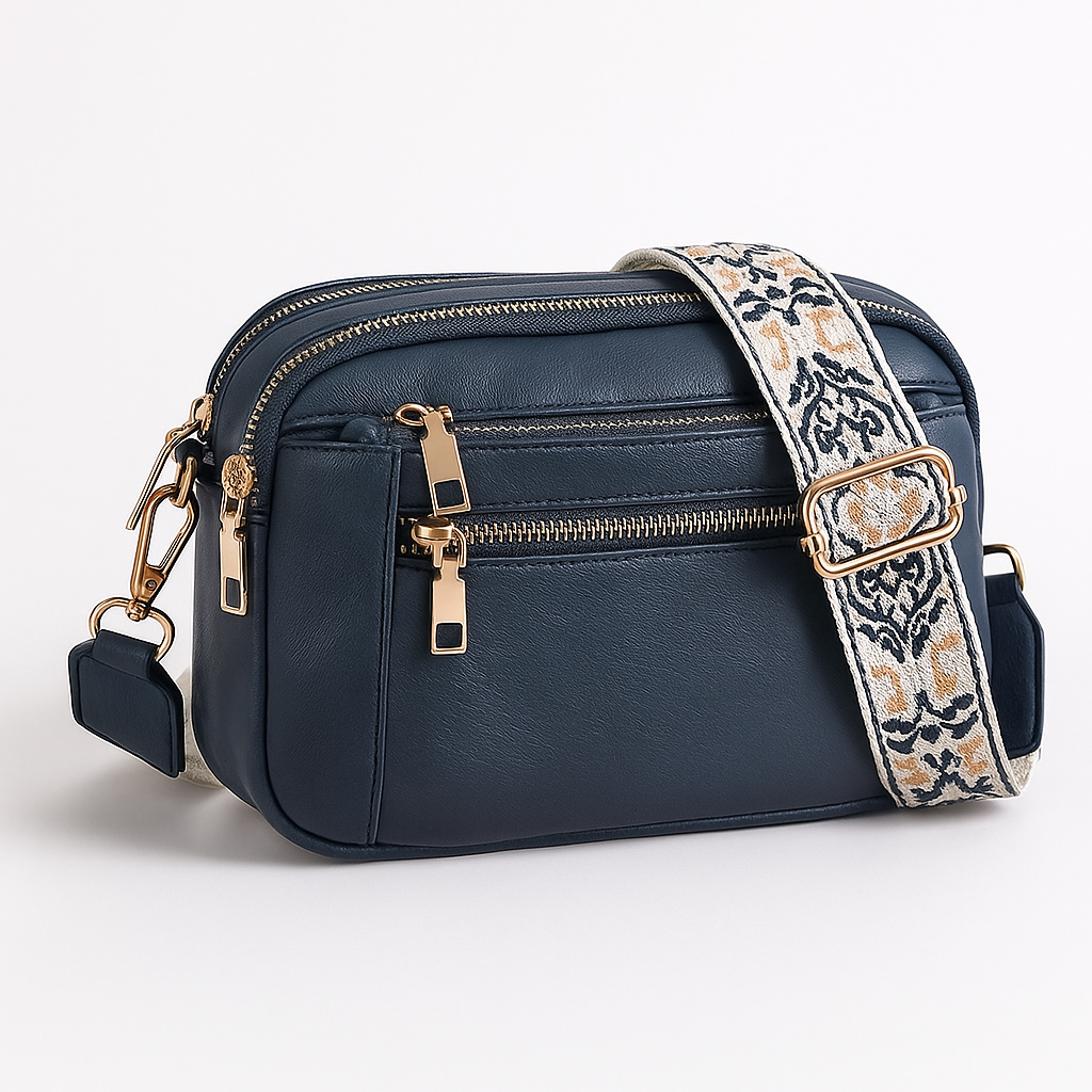 Bohemian-style vegan leather shoulder bag for women