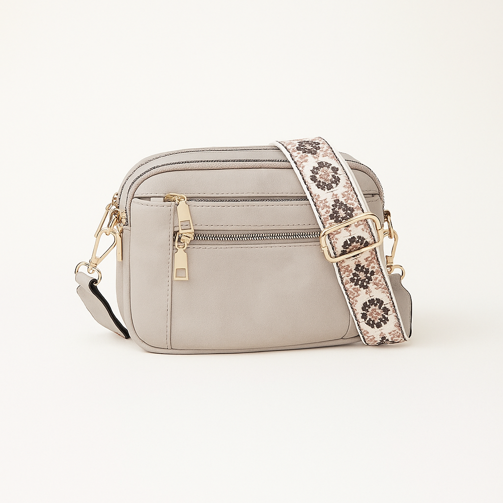 Bohemian-style vegan leather shoulder bag for women