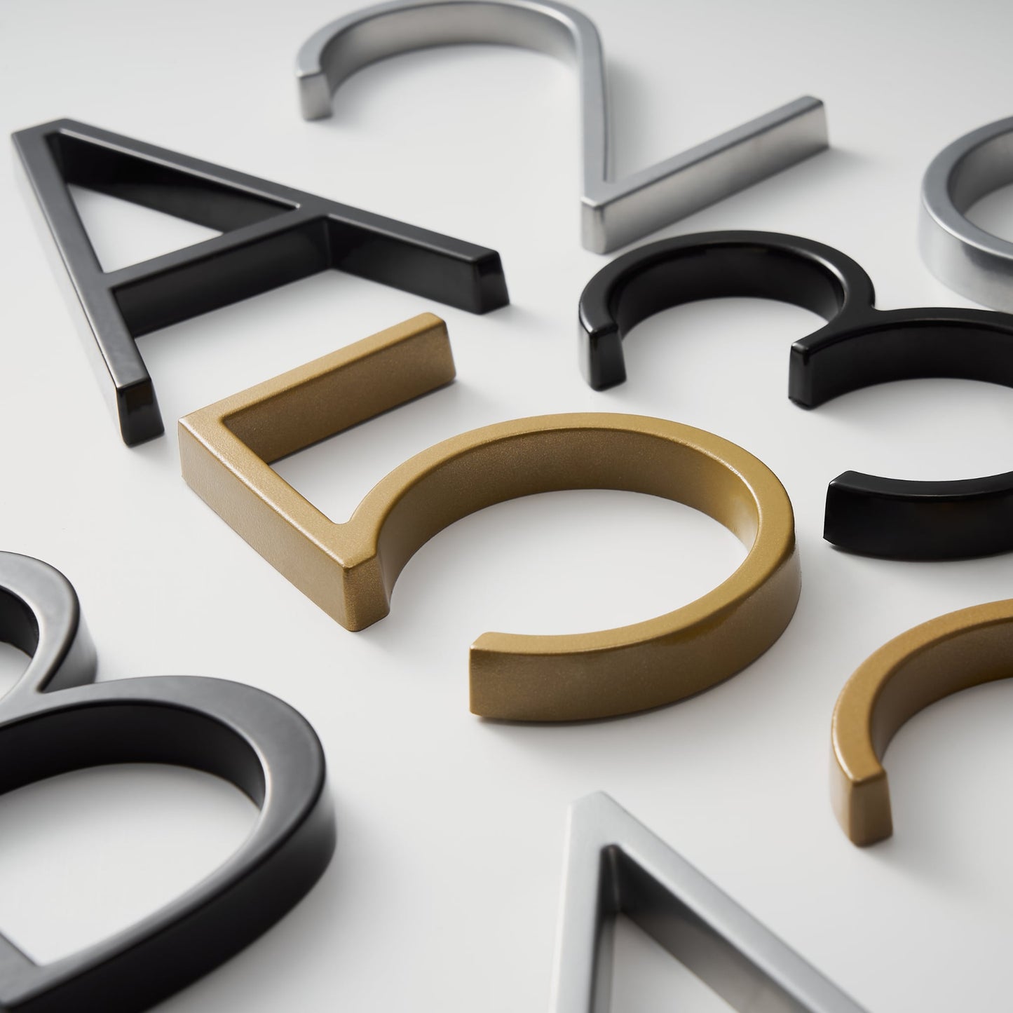 Brass House Numbers Satin Finish and Timeless Elegance