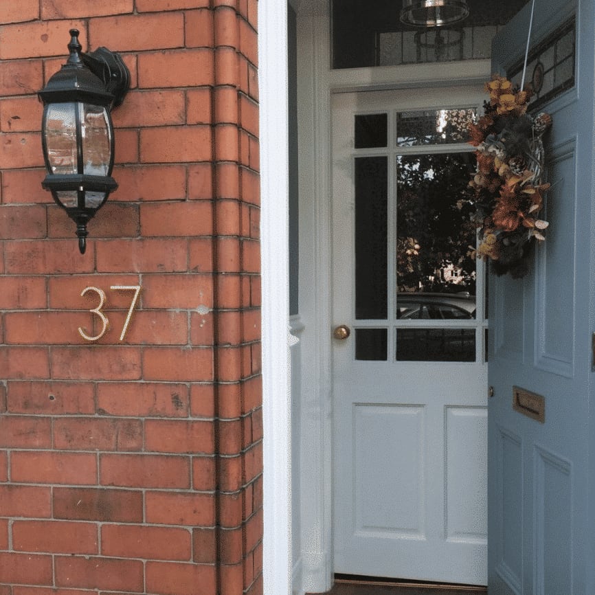 Brass House Numbers Satin Finish and Timeless Elegance