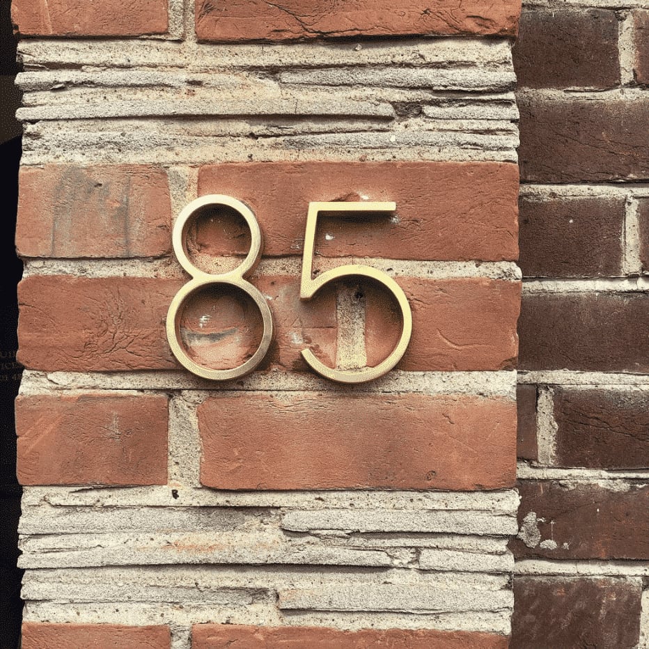 Brass House Numbers Satin Finish and Timeless Elegance