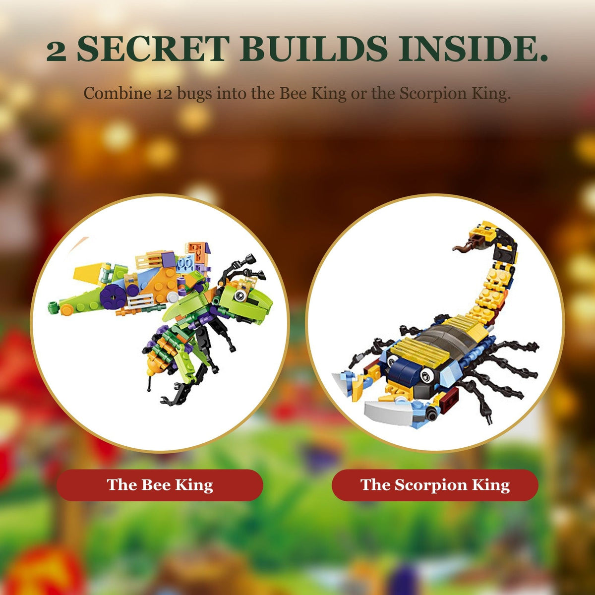 Insect Brick Advent Calendar, 24 Bugs and 2 Secret Builds