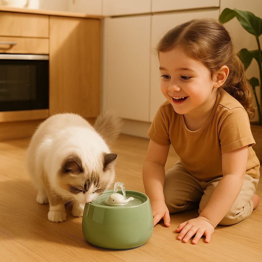 CAT CERAMIC WATER FOUNTAIN | AquaCeramic