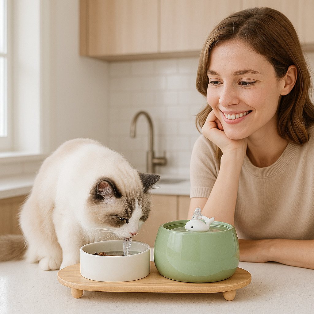 CAT CERAMIC WATER FOUNTAIN | AquaCeramic