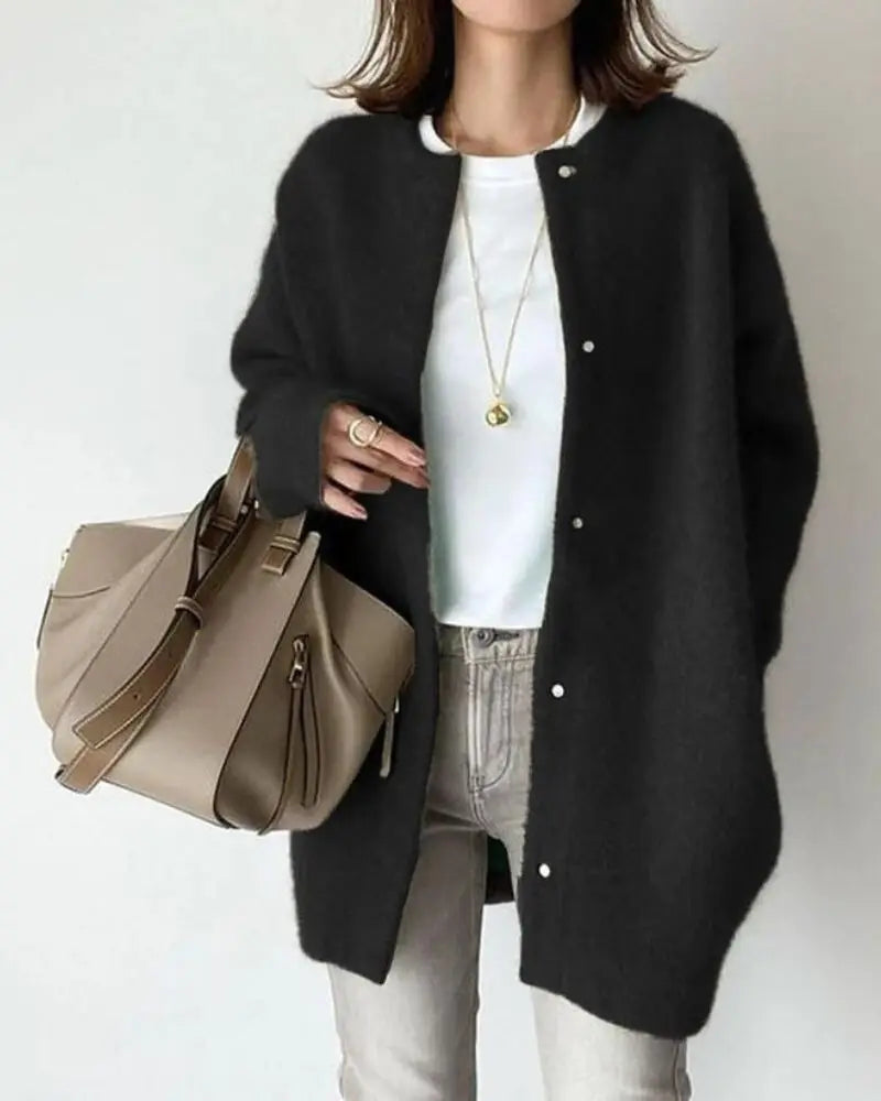 Chic Wool and Mohair Cardigan for Autumn - Woman