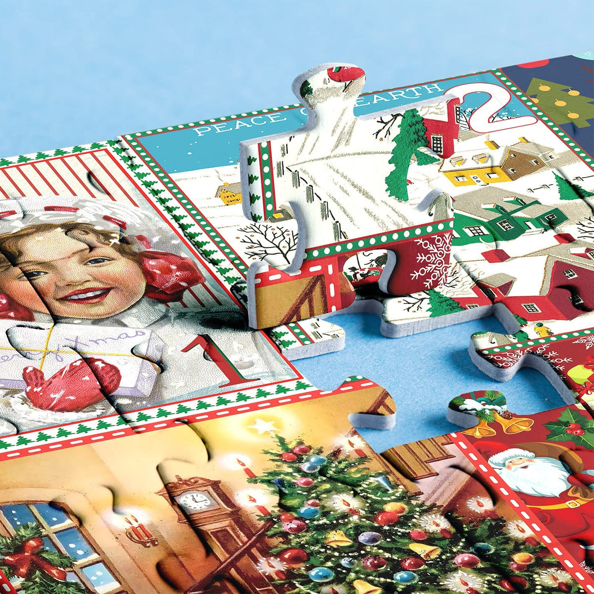 Vianočný adventný kalendár so skladačkou z 1000 dielikov