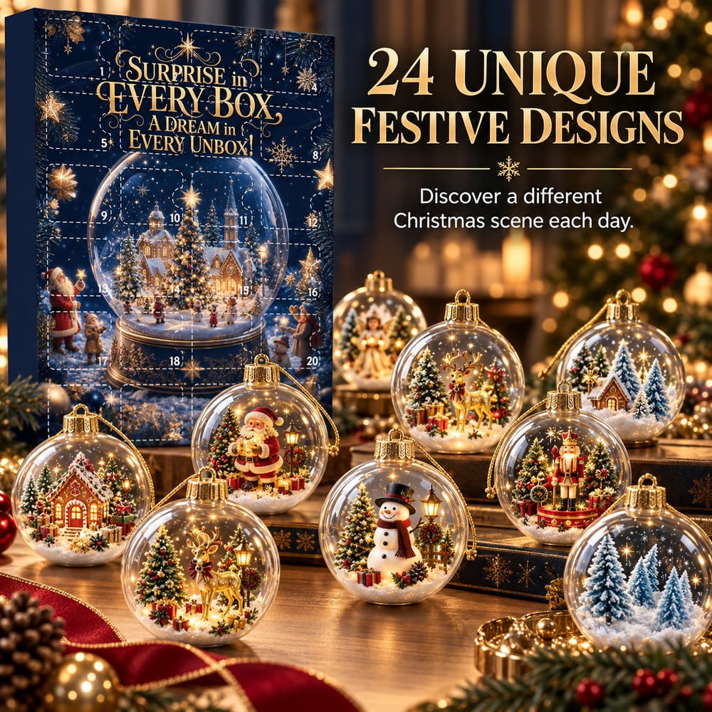 Adventný kalendár s vianočnými guľami – 24-dňové odpočítavanie do sviatkov