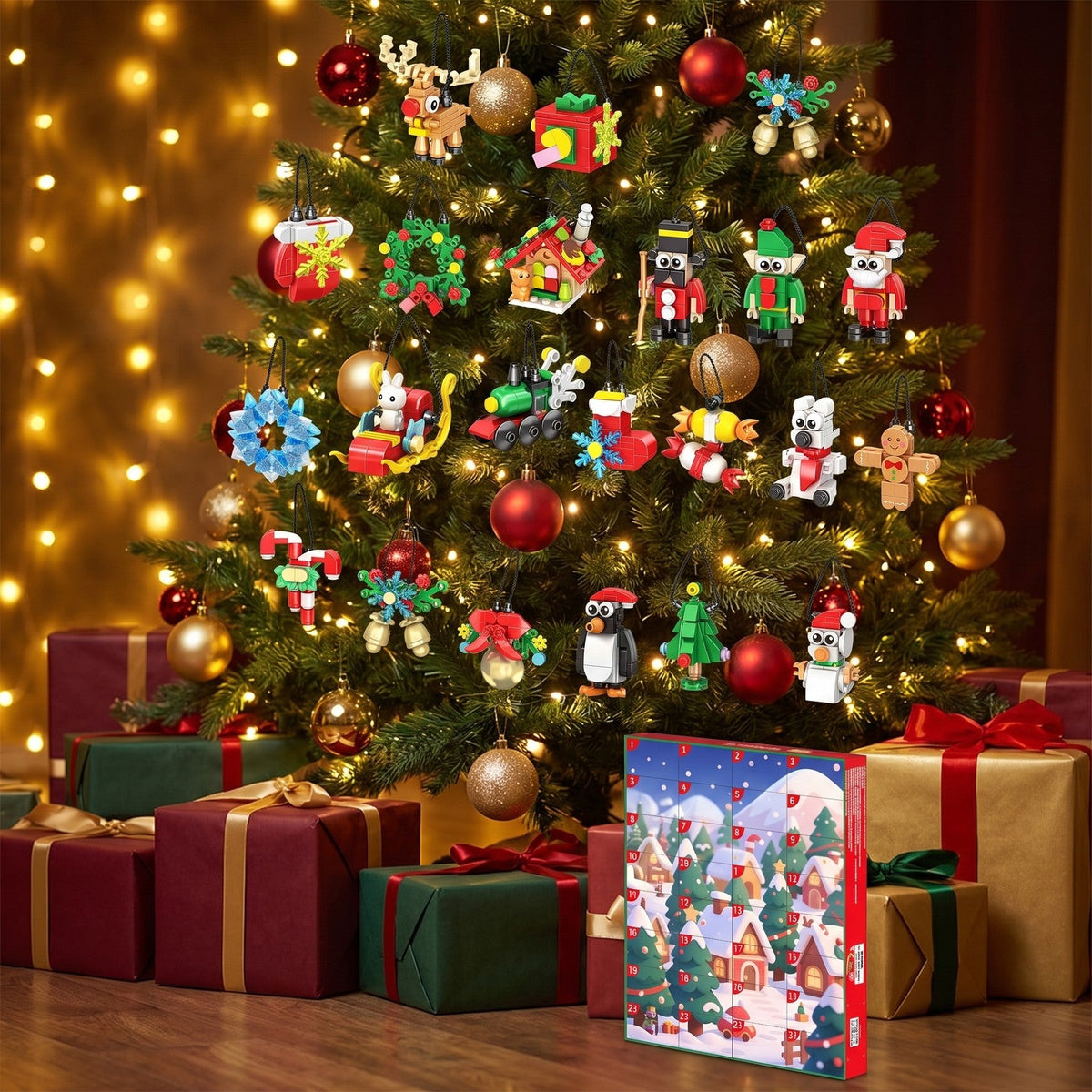 Christmas Ornament Advent Calendar with 24 Brick Builds, 700 Pieces