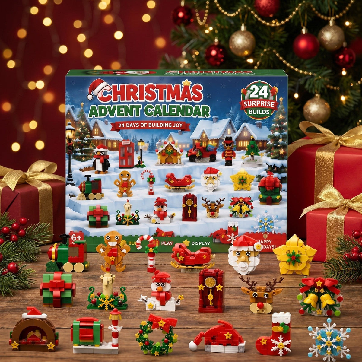 Fridge Magnet Christmas Advent Calendar, 24 Mini Brick Builds
