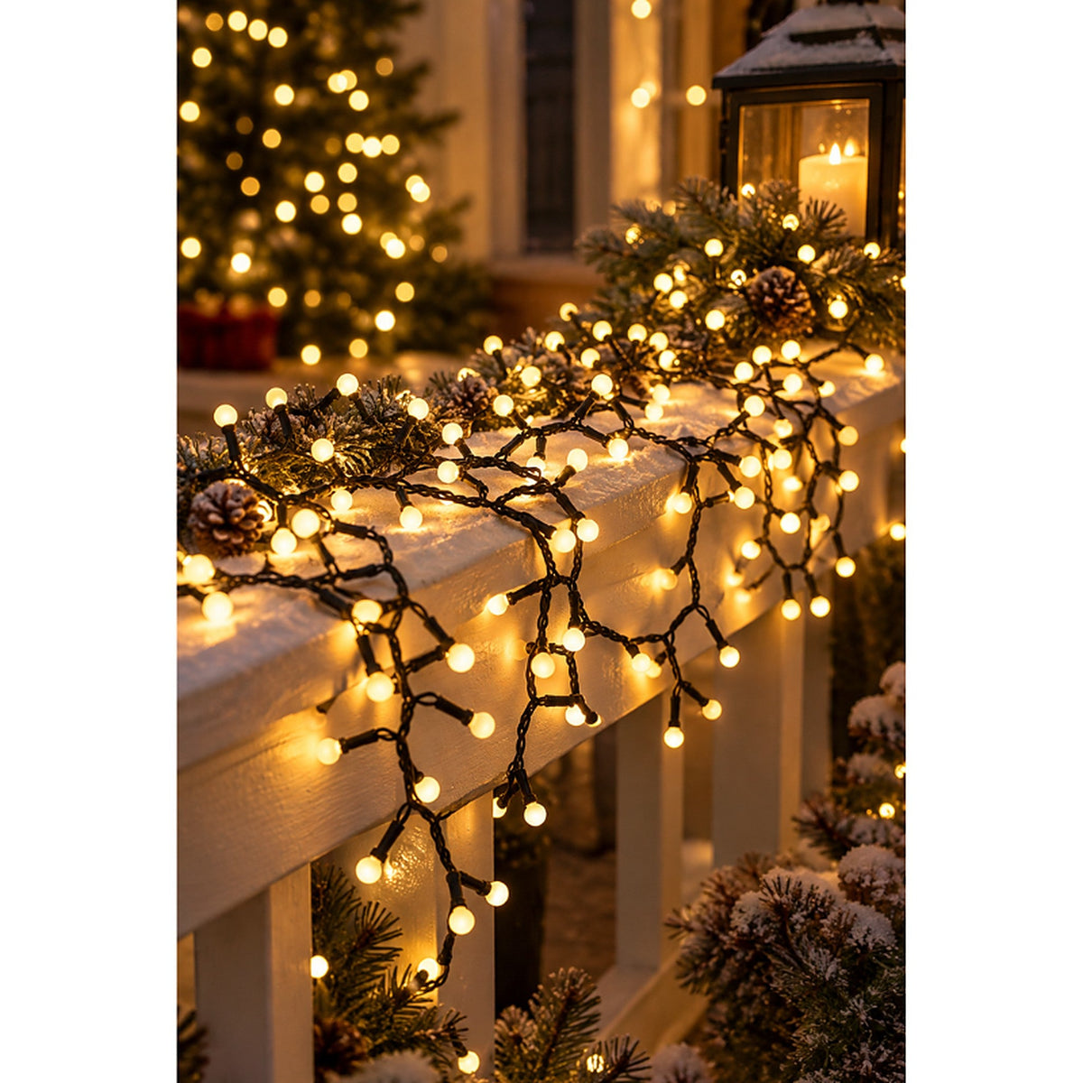 Julelys - lyskæde med 300 LED'er, 8 funktioner og timer