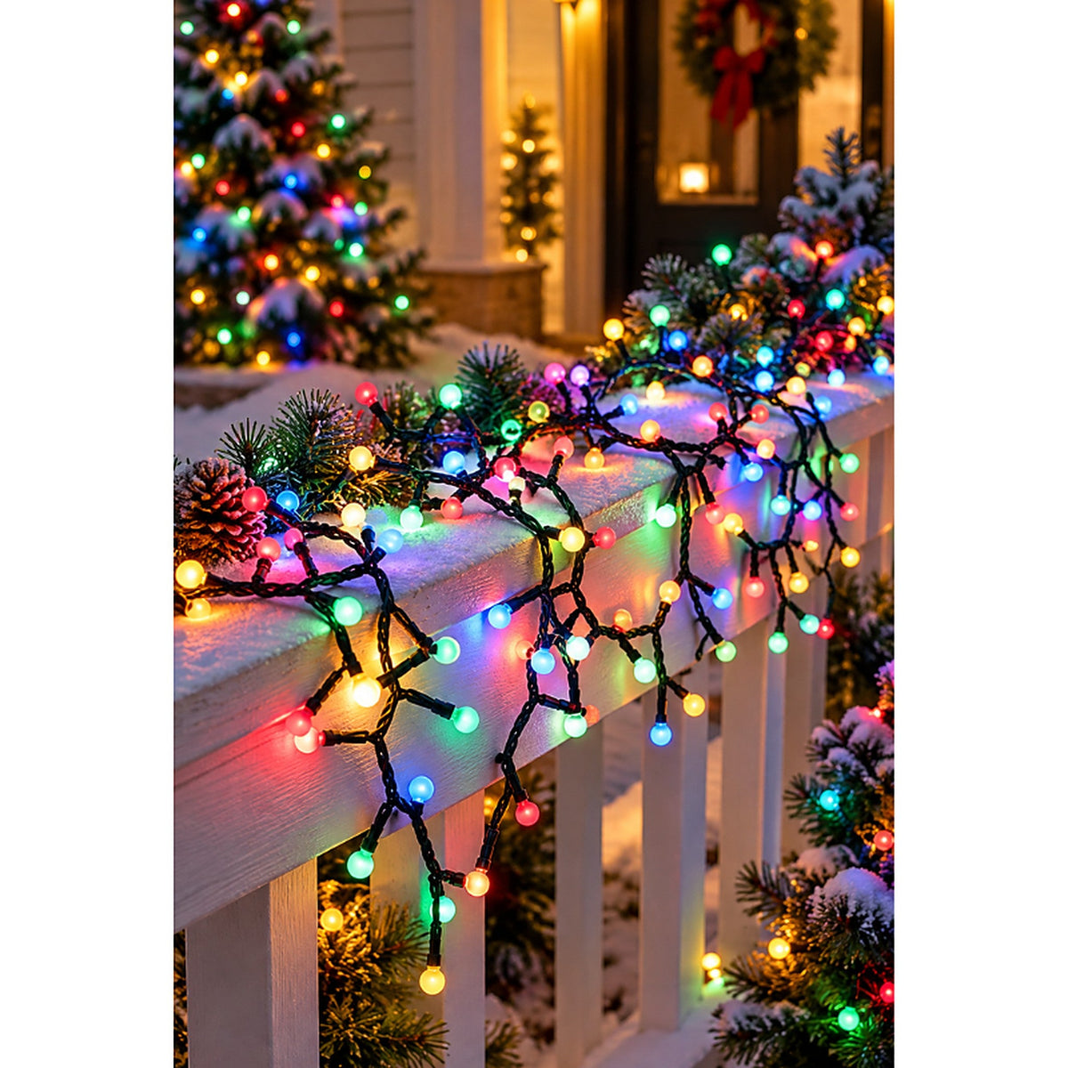 Julelys - lyskæde med 300 LED'er, 8 funktioner og timer