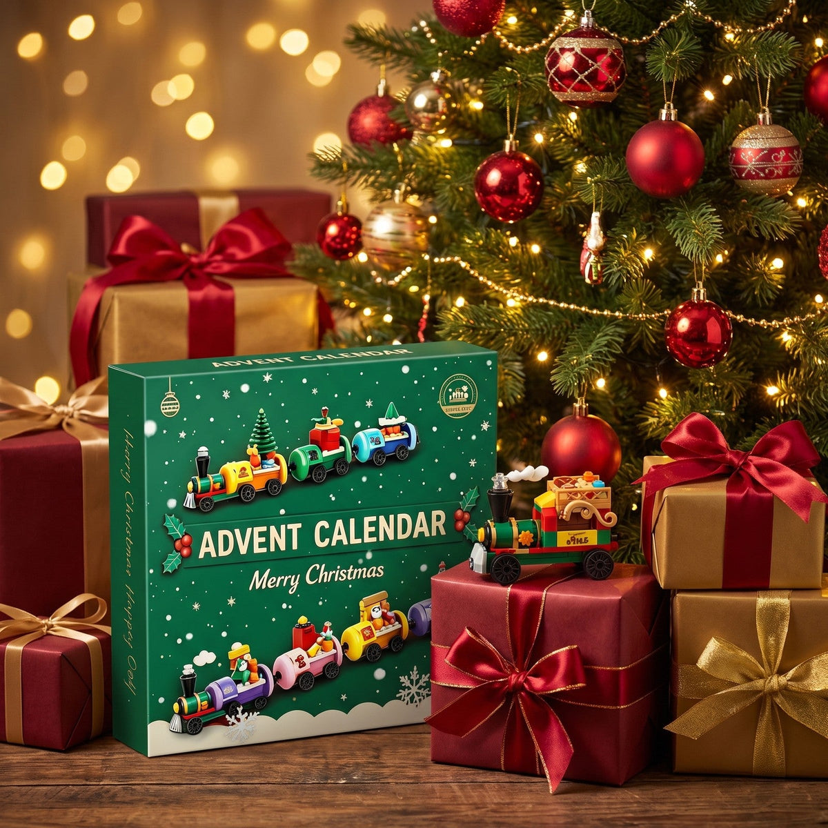 904-Piece Christmas Train Advent Calendar, Brick Building Set