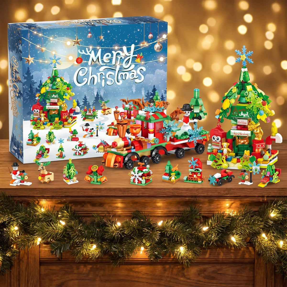 699-Piece Christmas Train and Tree House Advent Calendar