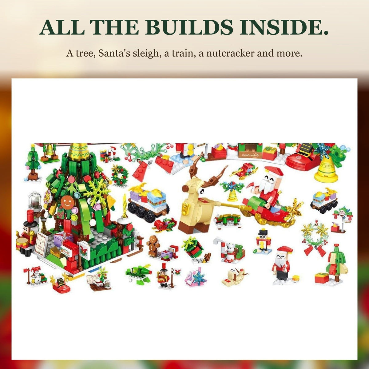 Santa's Sleigh and Christmas Tree Advent Calendar, Mini Brick Set
