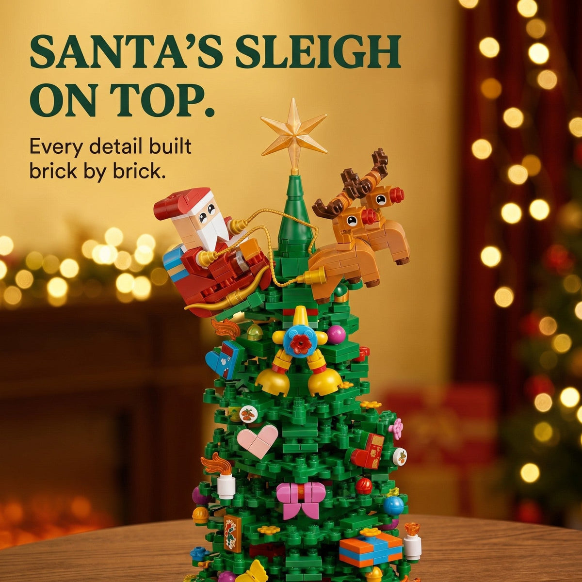 Brick Christmas Tree Advent Calendar, 24 Blind Boxes, 833 Pieces