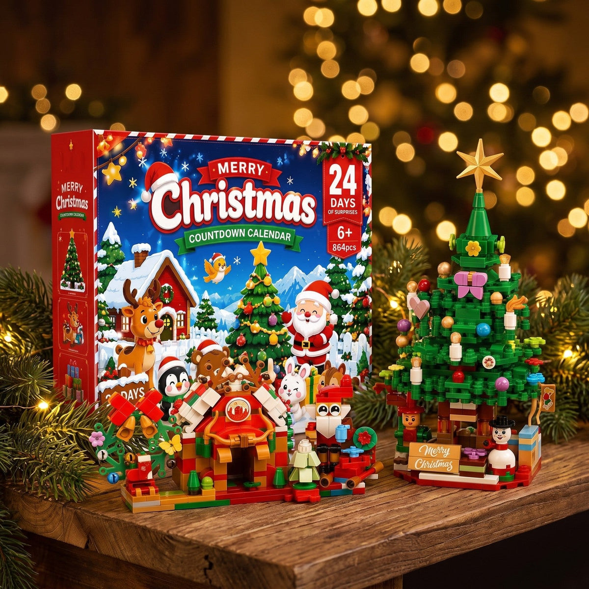 Christmas Village Brick Advent Calendar, 864 Pieces