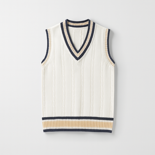 Christof - Men's V-neck sleeveless knit jumper