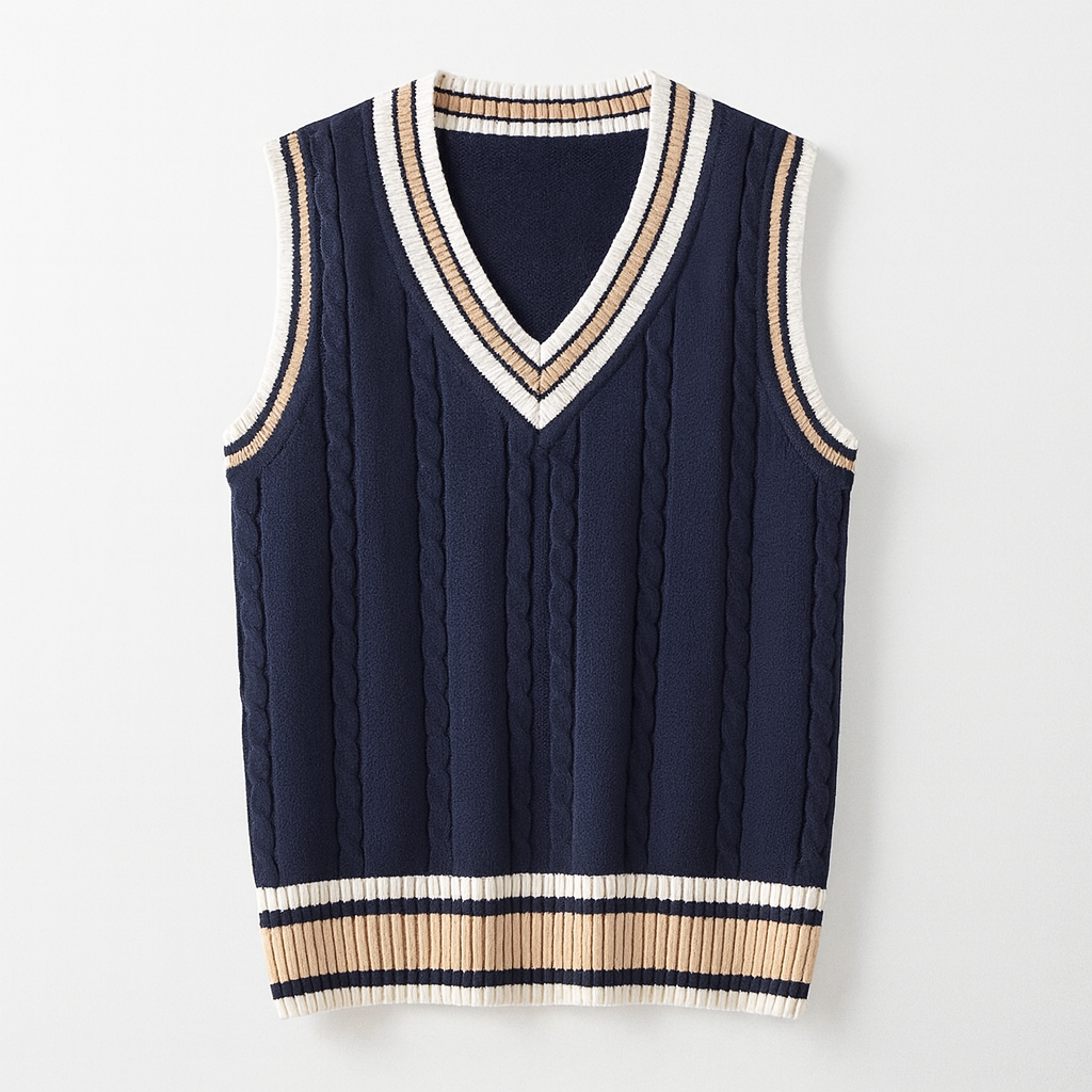 Christof - Men's V-neck sleeveless knit jumper