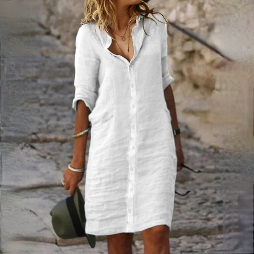 Clara - Stella Autumn Linen Dress