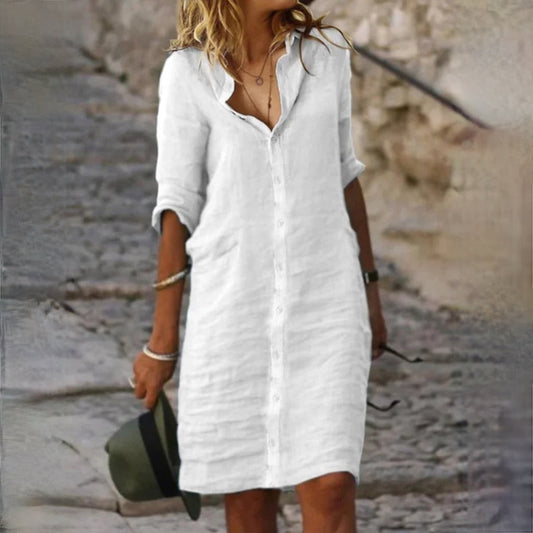 Clara - Stella Autumn Linen Dress