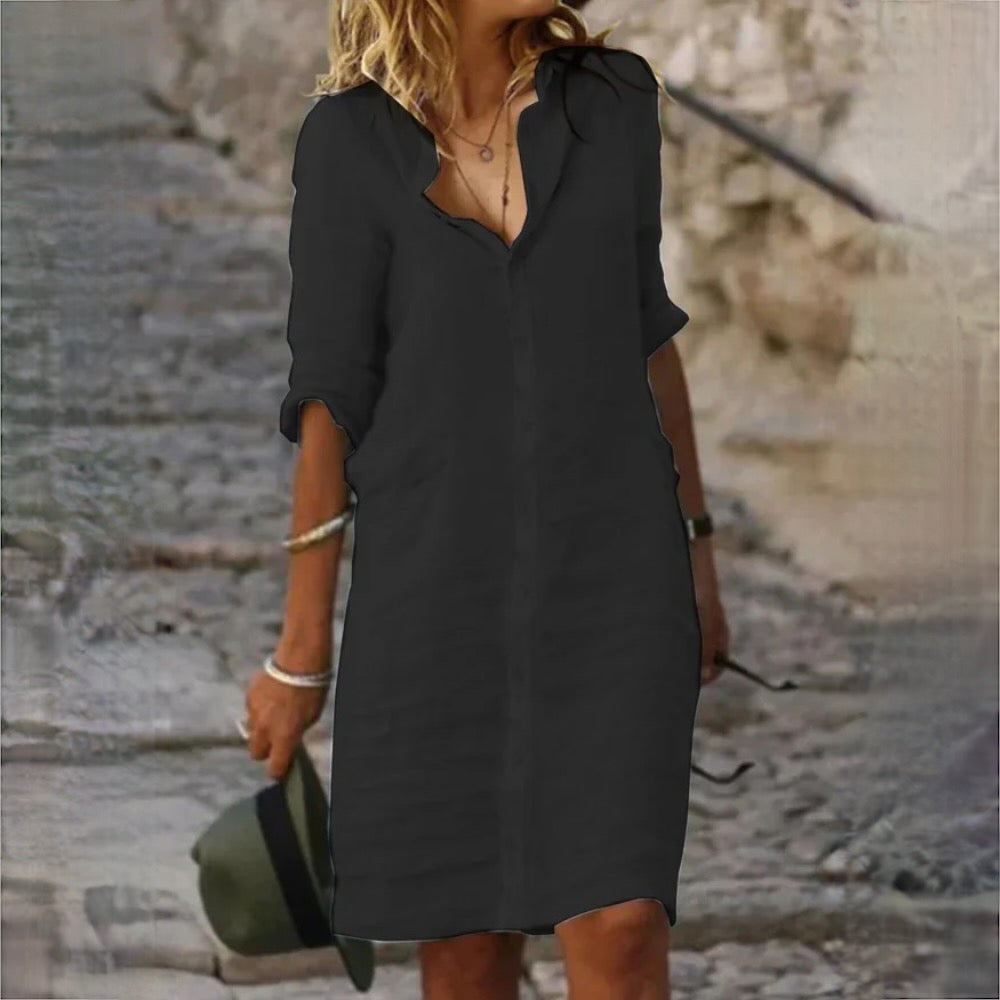 Clara - Stella Autumn Linen Dress