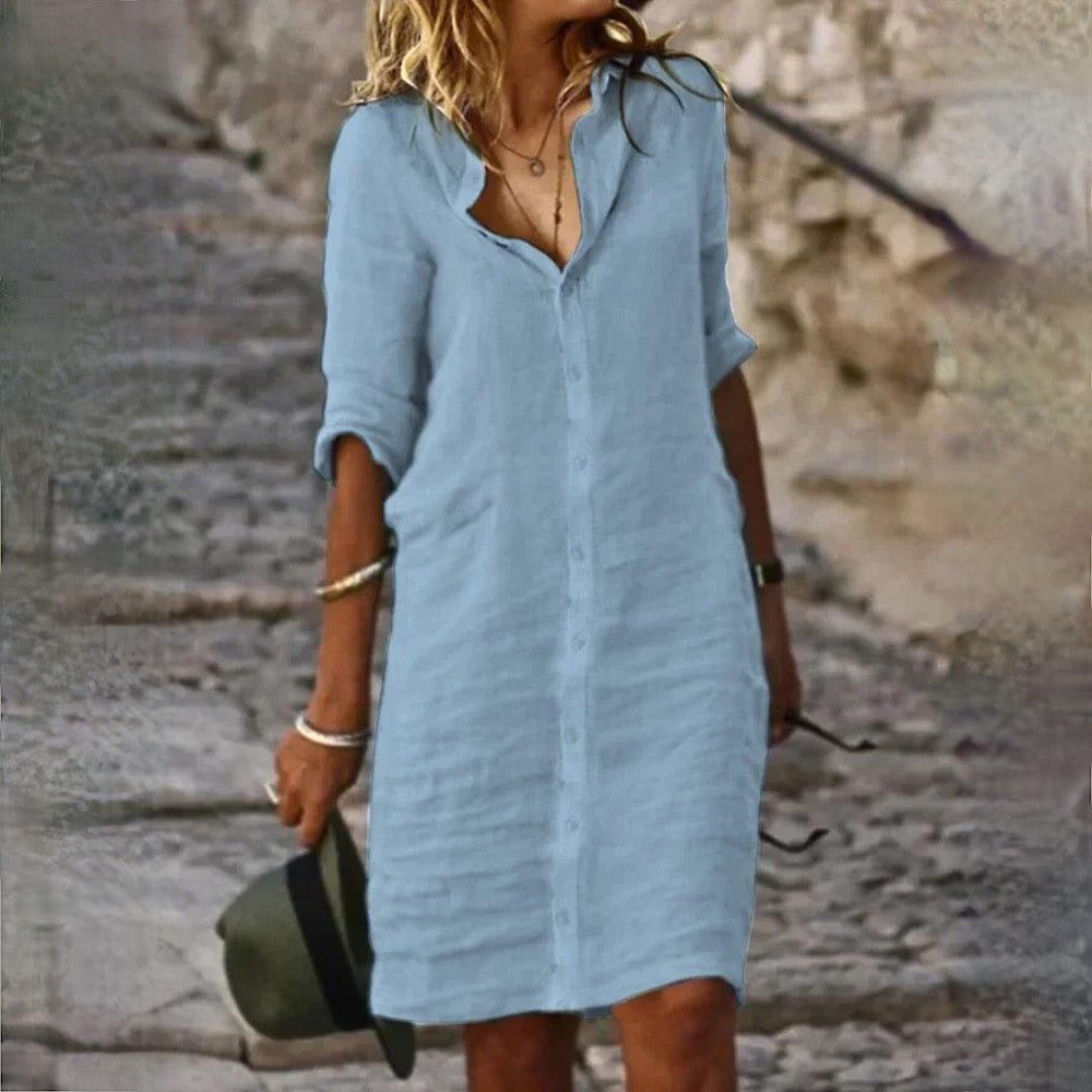 Clara - Stella Autumn Linen Dress