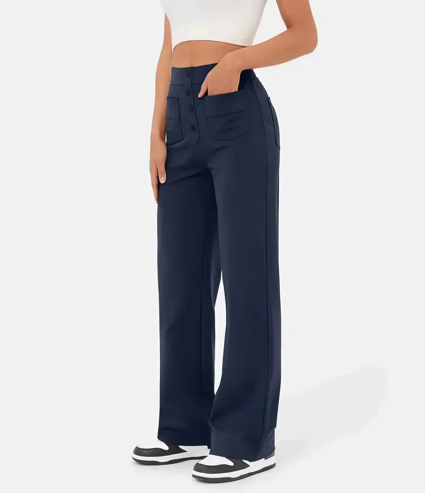 Curved Compass | Autumn High-Waisted Trousers