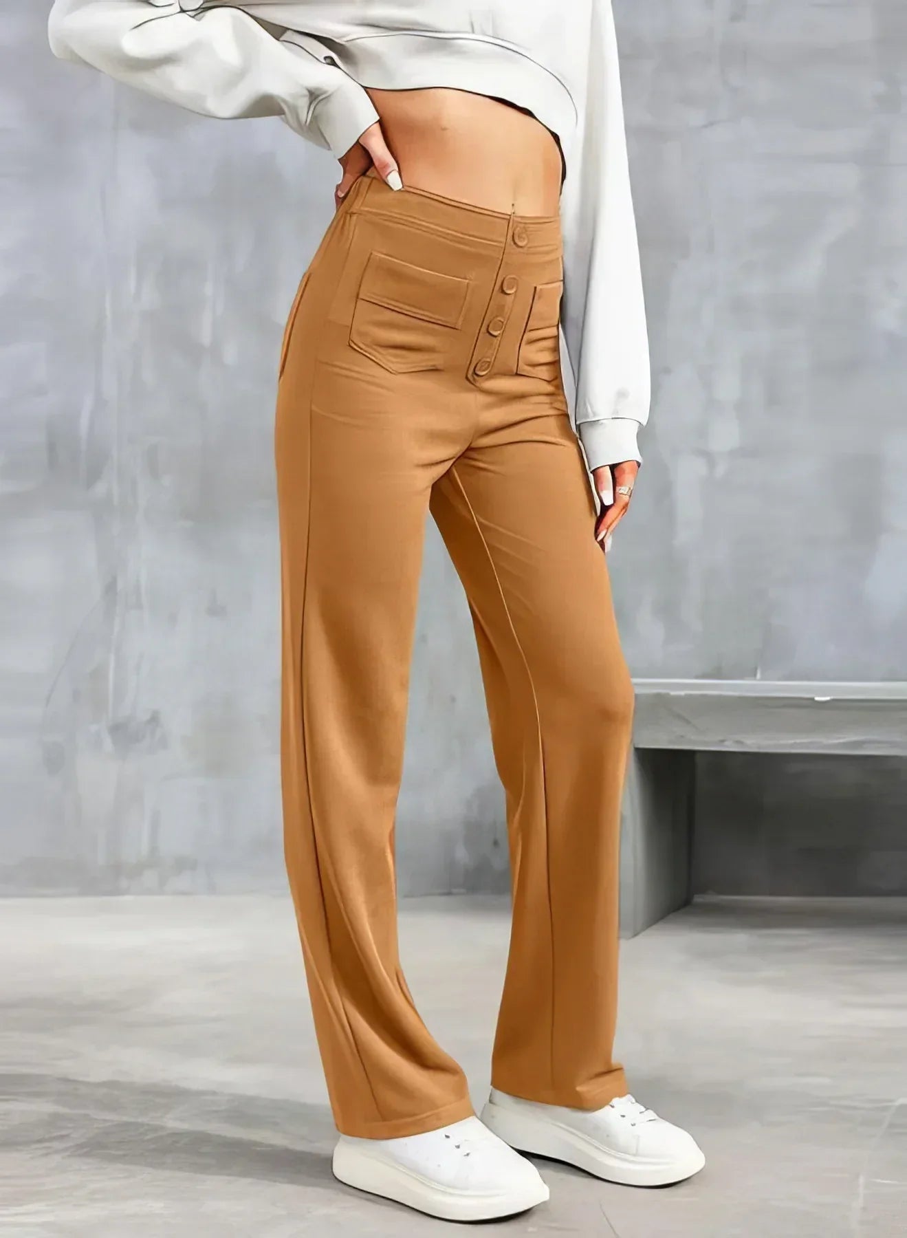 Curved Compass | Autumn High-Waisted Trousers
