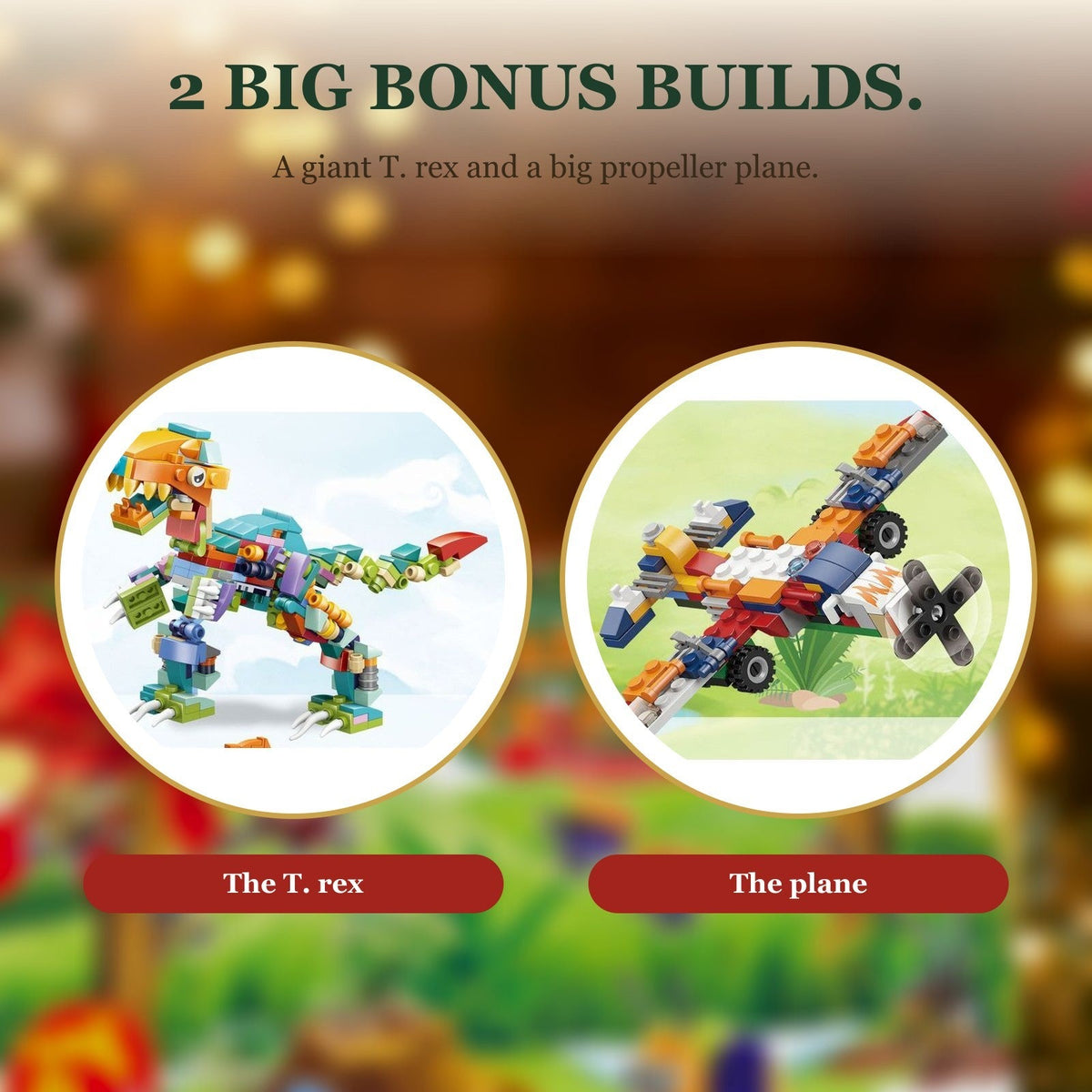 Dinosaurs and Vehicles Advent Calendar, 24 Mini Brick Builds