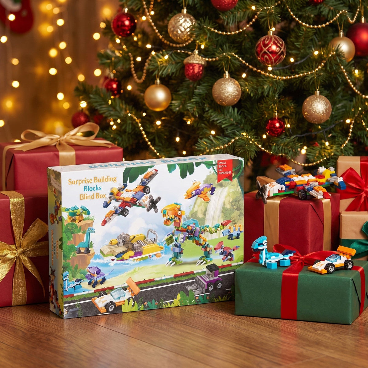 Dinosaurs and Vehicles Advent Calendar, 24 Mini Brick Builds