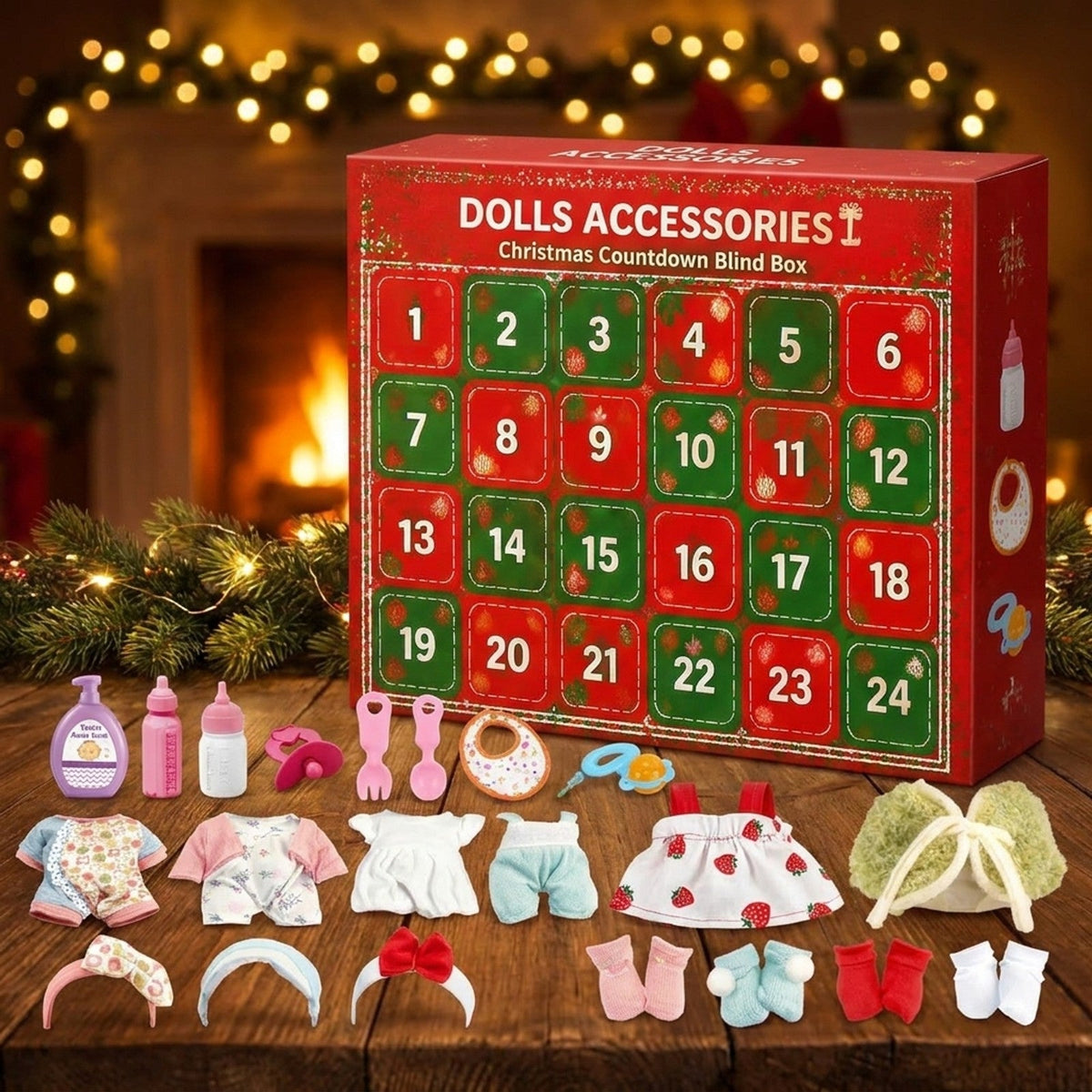 Doll Accessories Christmas Advent Calendar, 24 Surprises